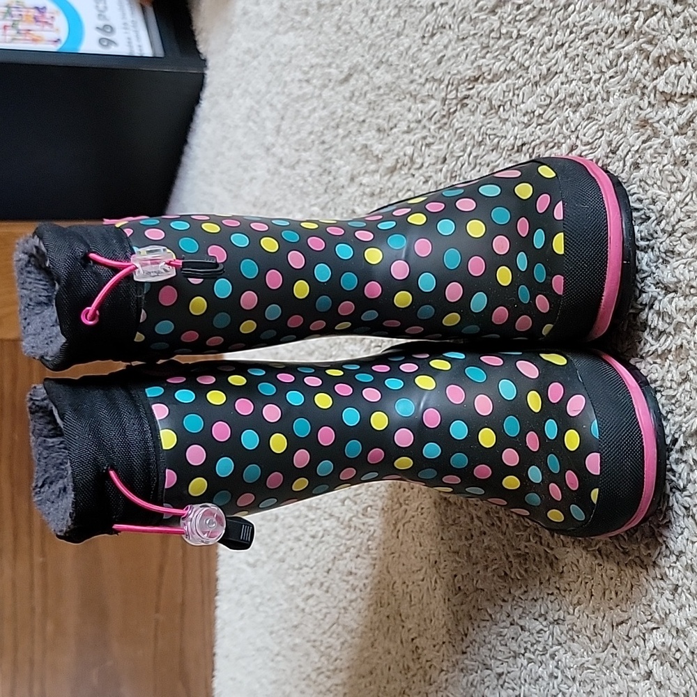 Western Chief Girls Size 12 Waterproof Winter Boots Faux Fur Lined -30°F EUC - Picture 4 of 14